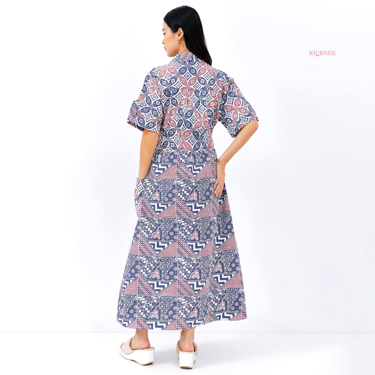Azara Batik Cap  Maxi Shirt Dress Mix