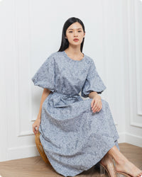 Alura Denim Look Midi Puff Dress