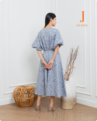 Alura Denim Look Midi Puff Dress