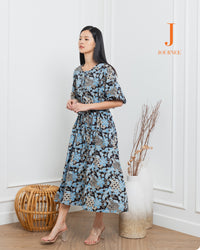 Alura Blue Batik Midi Puff