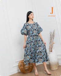 Alura Blue Batik Midi Puff