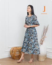 Alura Blue Batik Midi Puff
