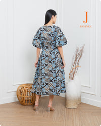 Alura Blue Batik Midi Puff