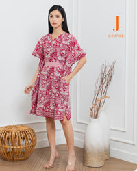 Anila Batik Cap Kaftan Pink
