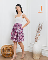 Atina Mini Batik Cap Skirt Orchid