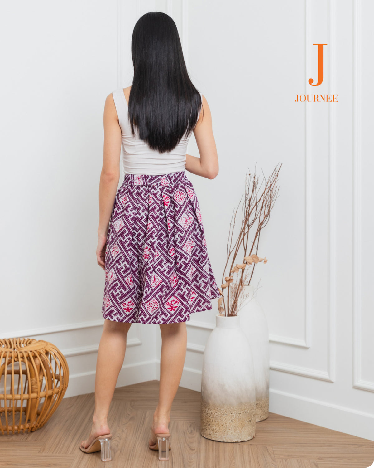 Atina Mini Batik Cap Skirt Orchid