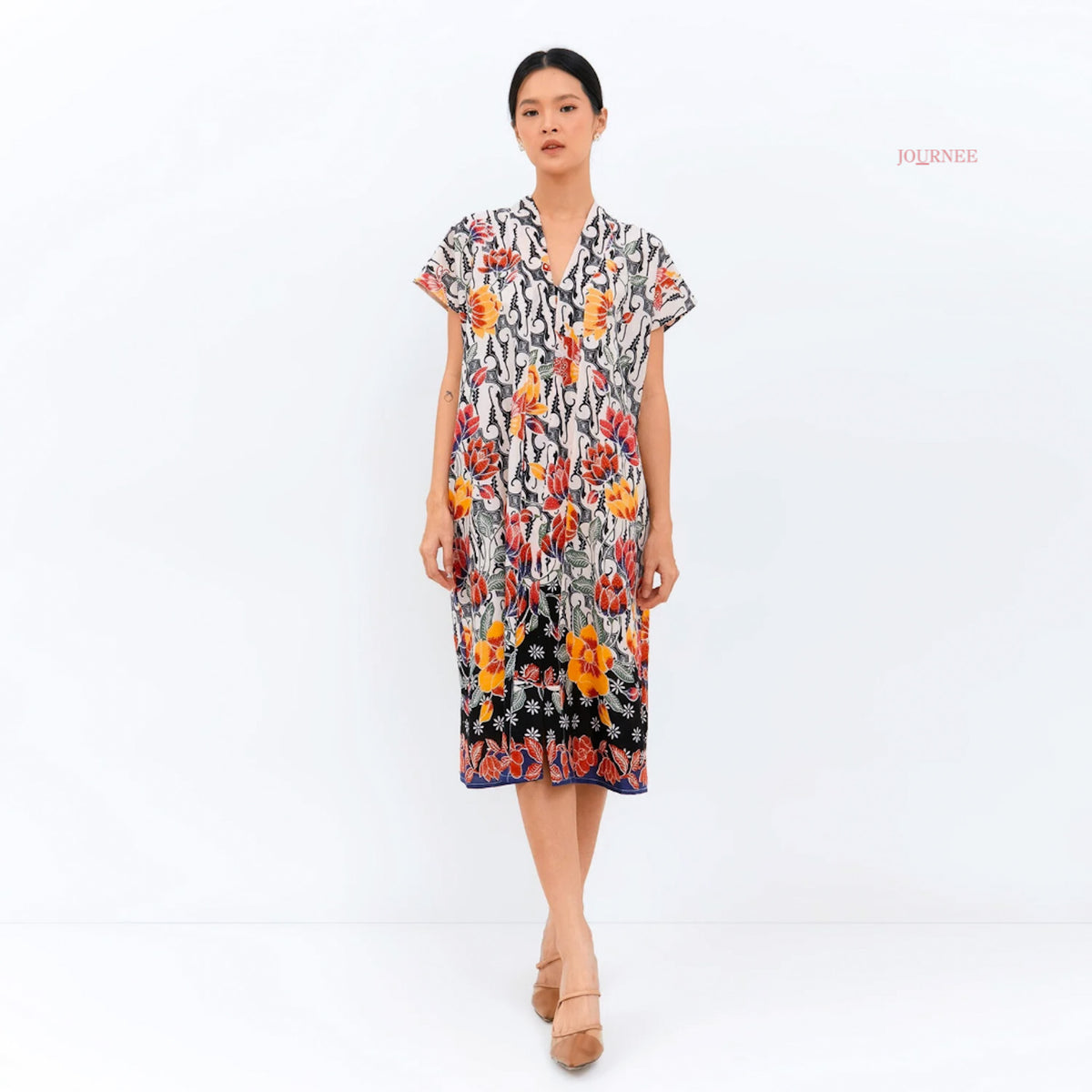 Ainy Signature Batik Dress Noir Kupu