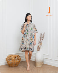 Aijia Batik Mini Shirt Dress Pepper
