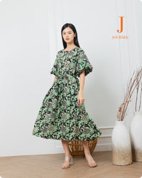 Alura Kiwi Batik Midi Puff Dress