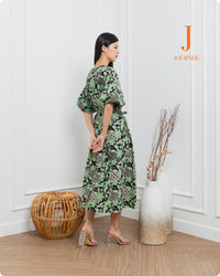 Alura Kiwi Batik Midi Puff Dress