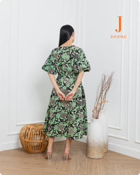 Alura Kiwi Batik Midi Puff Dress