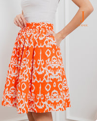 Atina Mini Batik Cap Skirt Tangerine