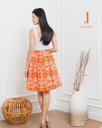 Atina Mini Batik Cap Skirt Tangerine