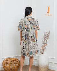 Aijia Batik Mini Shirt Dress Pepper