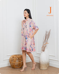 Aijia Batik Mini Shirt Dress Pink