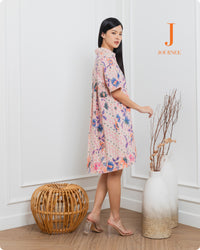 Aijia Batik Mini Shirt Dress Pink