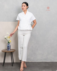 Amanis Kimono Outer Top Embossed Blanc