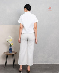 Amanis Kimono Outer Top Embossed Blanc