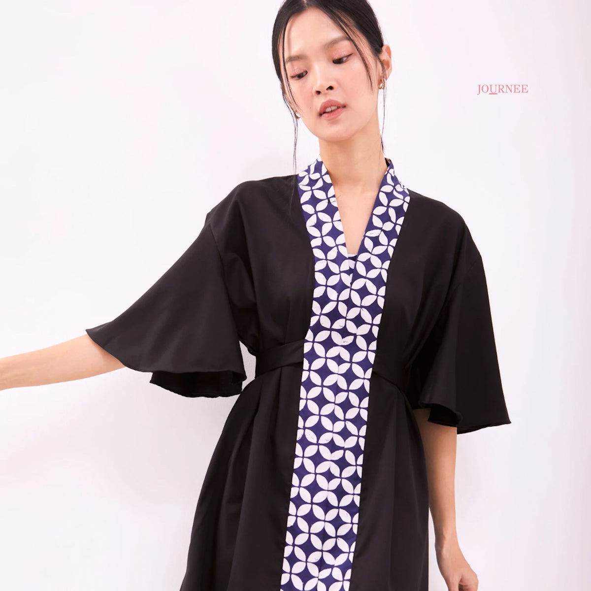 Amelia Flutter Kaftan Noir