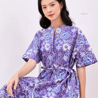 Alena Batik Cap Blue/violet Flower