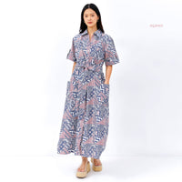 Azara Batik Cap  Maxi Shirt Dress Banji