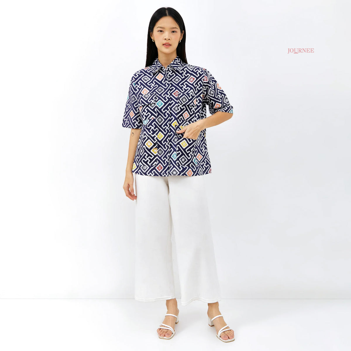 Aylee Batik Cap Utility Top /Outer Banji