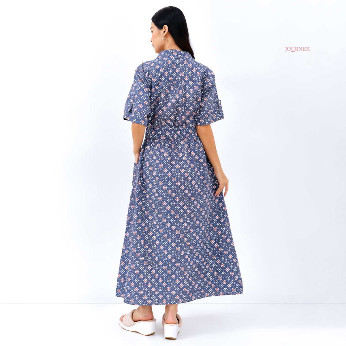 Azara Batik Cap  Maxi Shirt Dress Tenrum