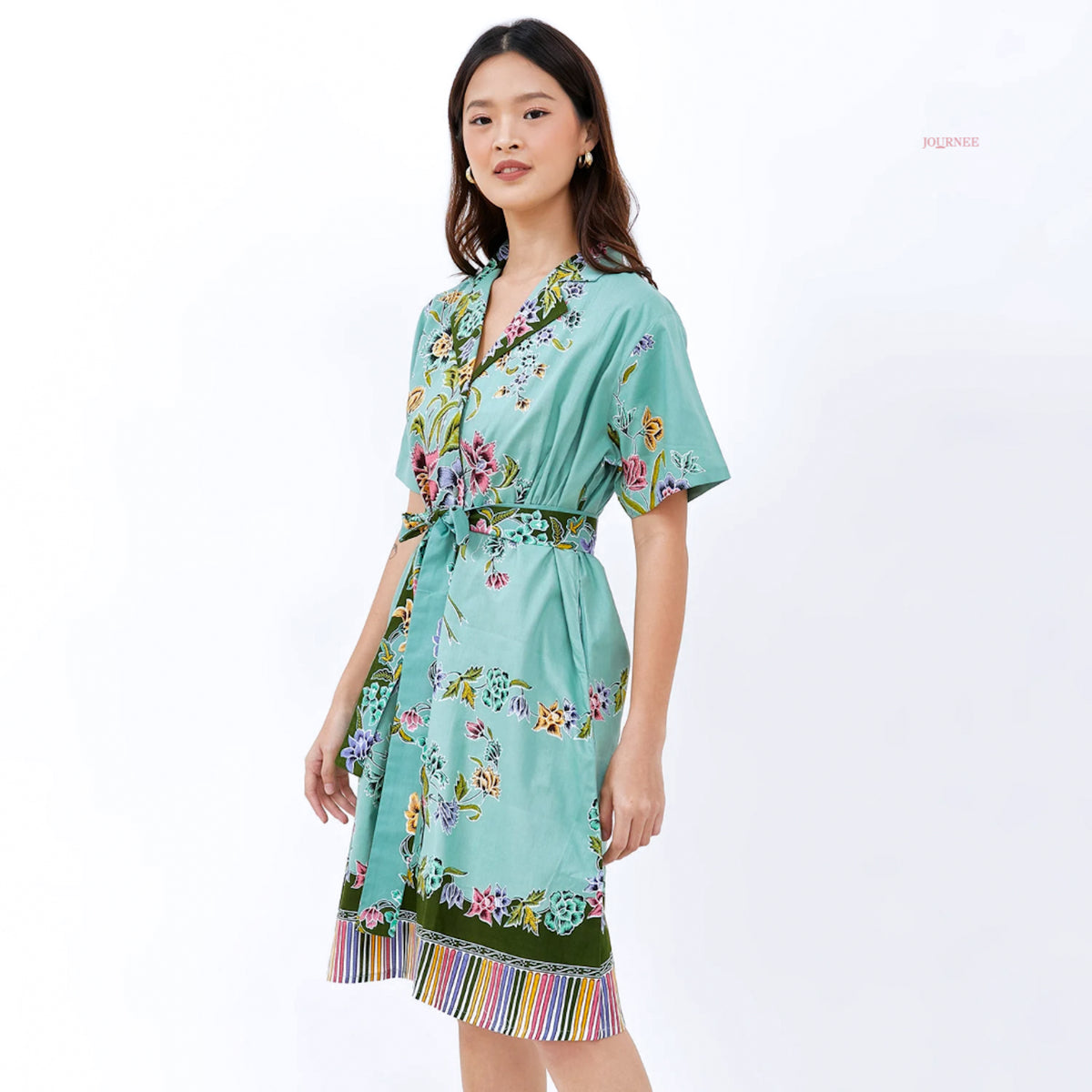 Amelie Batik Shirt Dress Encim Pear