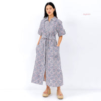 Azara Batik Cap  Maxi Shirt Dress