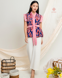 Adrina Batik Kimono Top Megamendung Sapphire