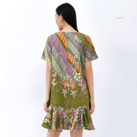 Amily Batik Drop Waist Dress Garden