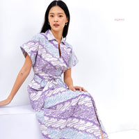 Arykate Maxi Batik Cap Dress Lilas