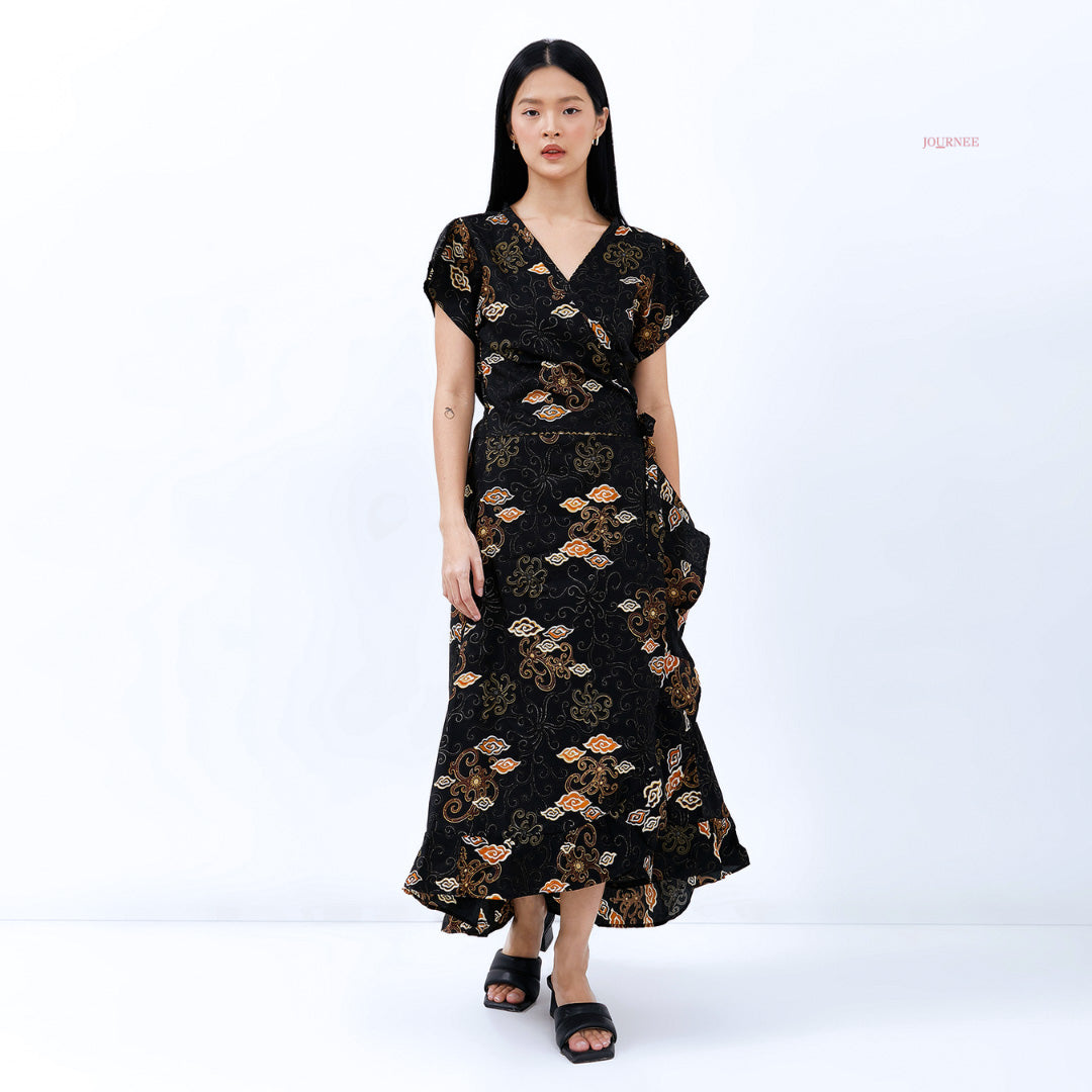 Batik wrap outlet dress