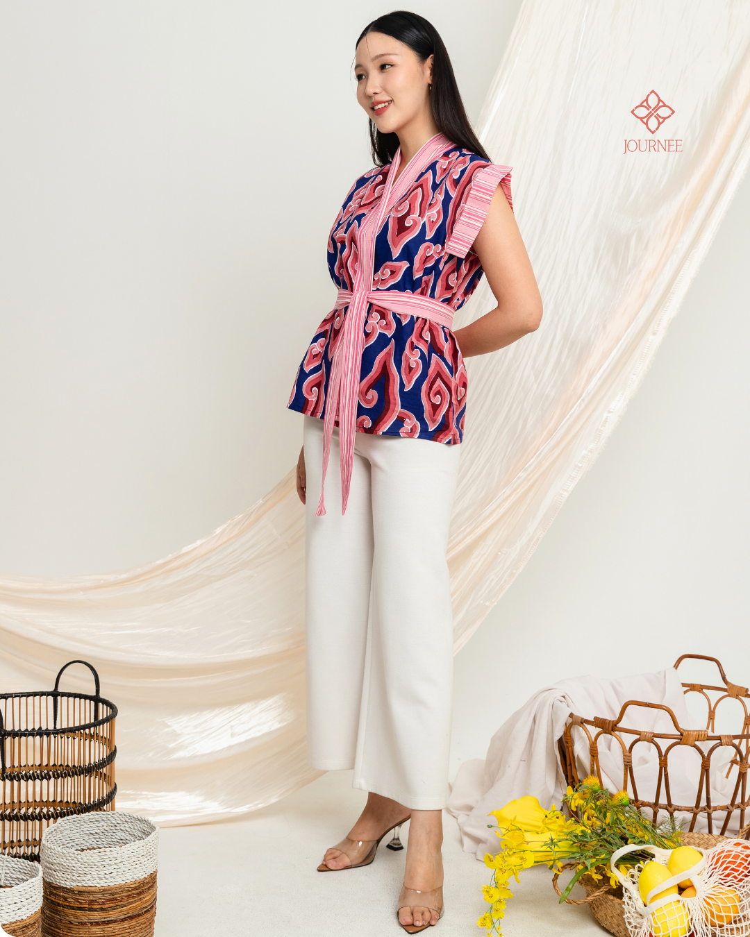 Adrina Batik Kimono Top Megamendung Sapphire