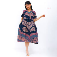 Asprie Empire Batik Emerald Dress