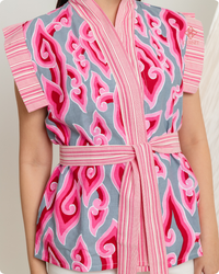 Adrina Batik Kimono Top Megamendung Pink