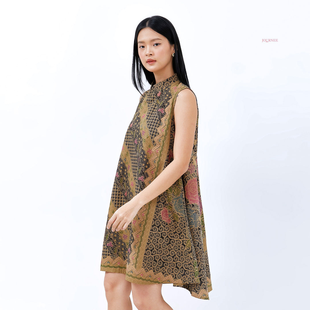 Aija Mandarin Bouquet Batik Dress