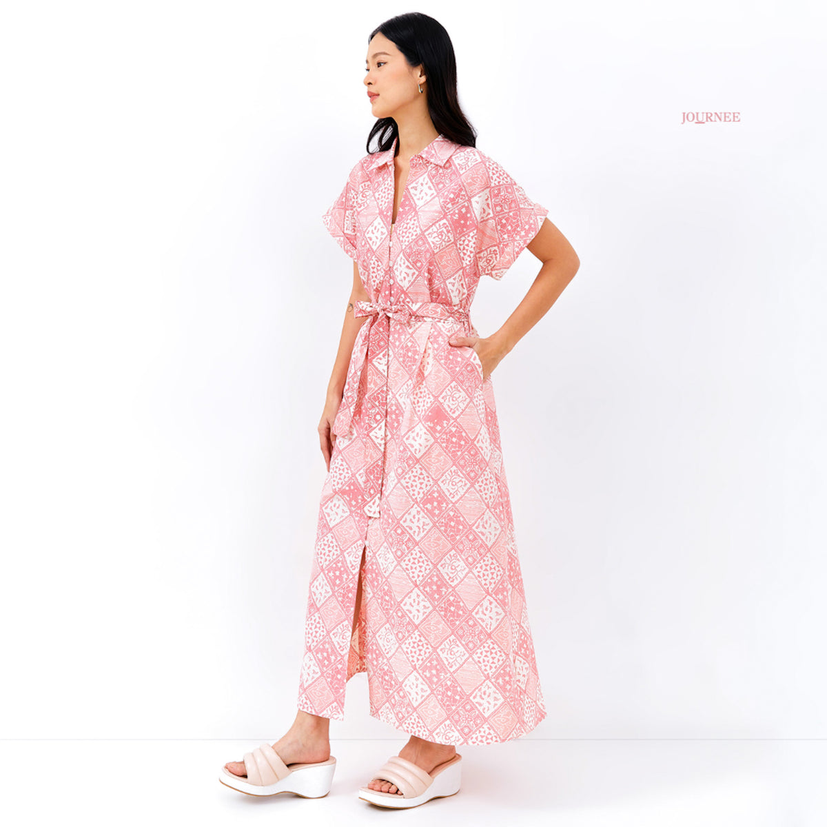 Arykate Maxi Batik Cap Dress Pink