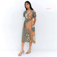 Amany Midi Kaftan Batik Peach