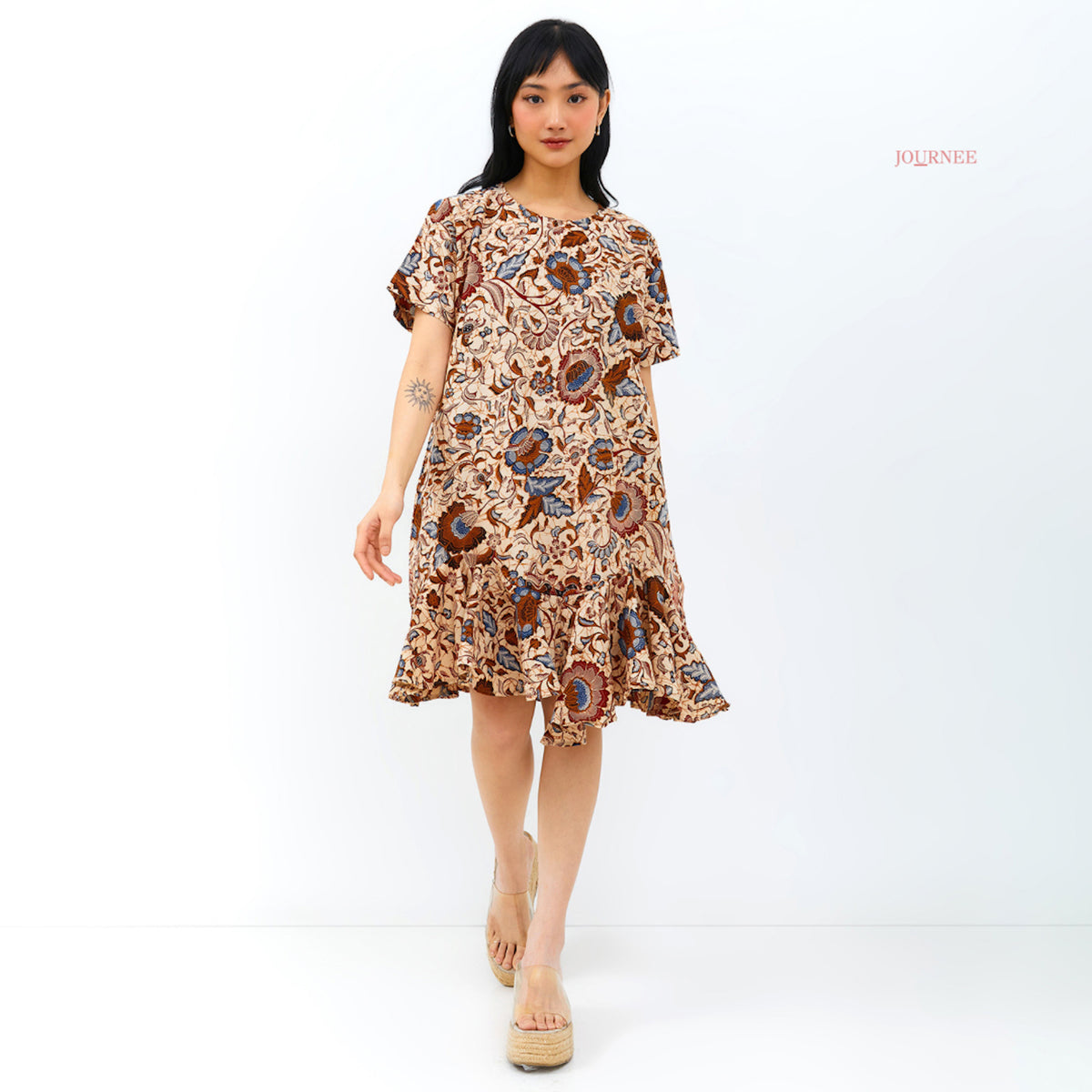 Amily Batik Drop Waist Sesame