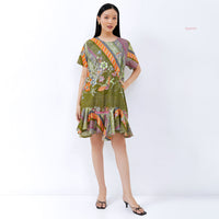 Amily Batik Drop Waist Dress Garden