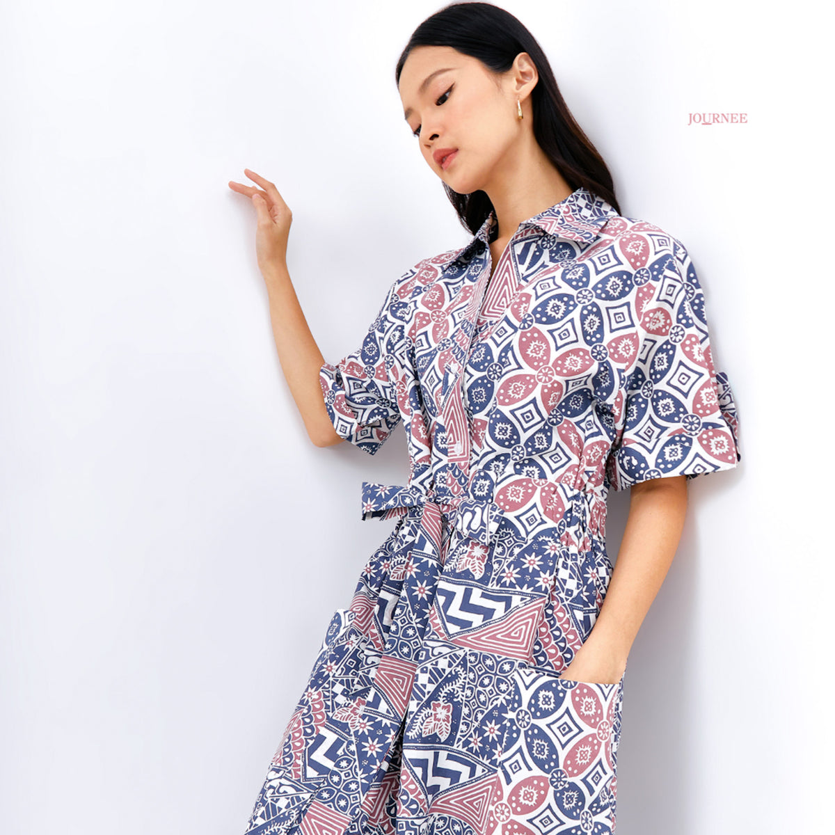 Azara Batik Cap  Maxi Shirt Dress Mix