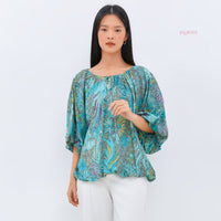 Abekia Batik Elegant Puff Top Paon