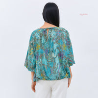 Abekia Batik Elegant Puff Top Paon