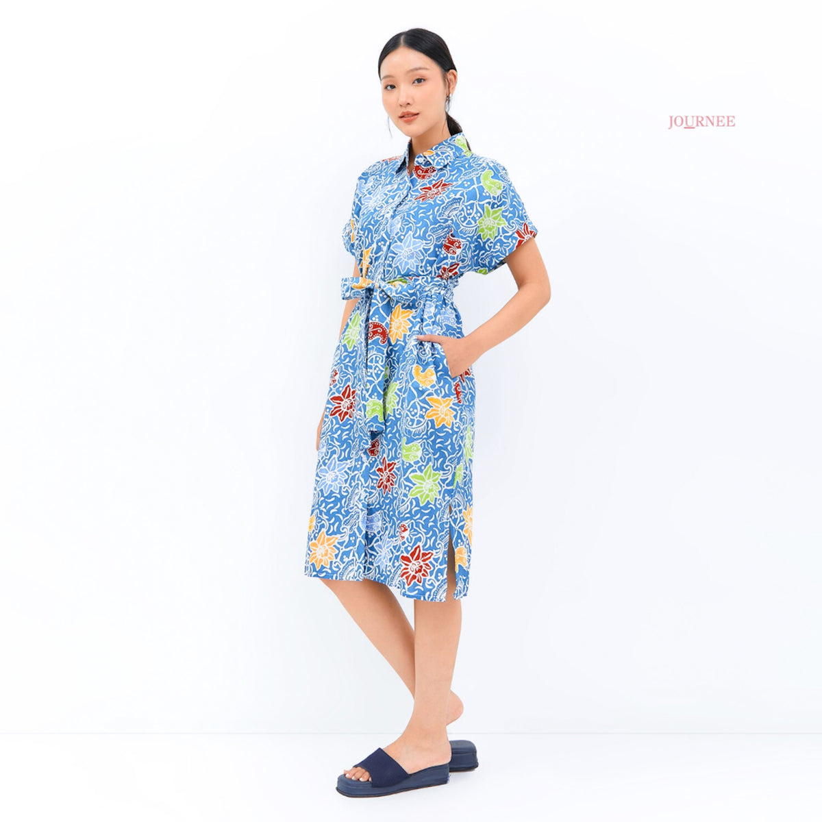 Aina Batik Cap Shirt Dress Summery