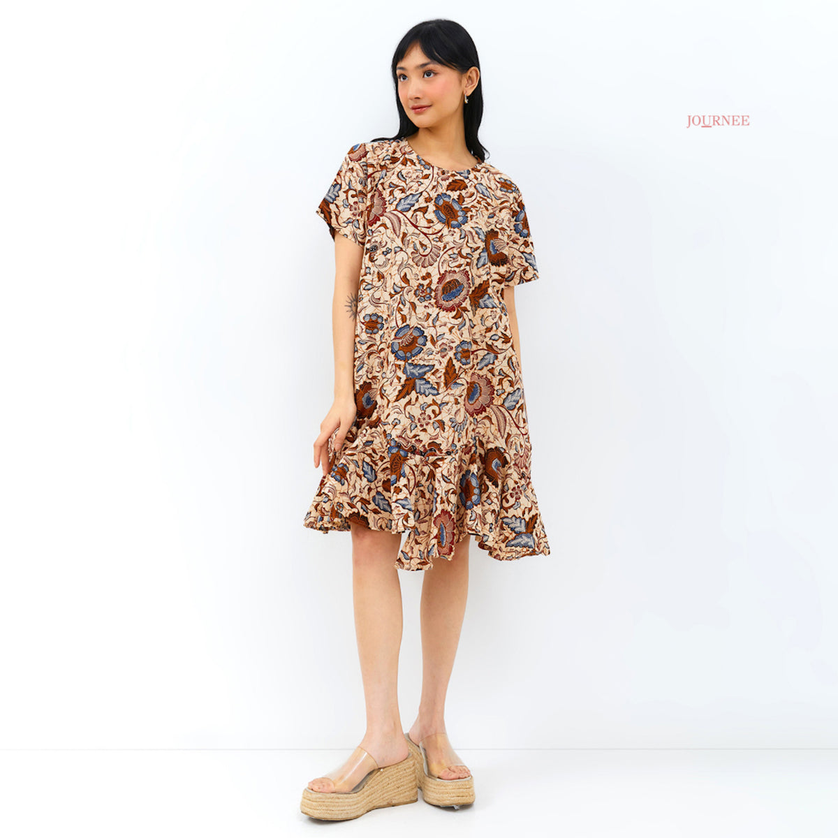 Amily Batik Drop Waist Sesame