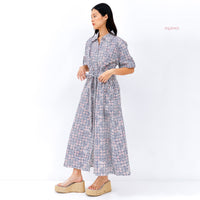 Azara Batik Cap  Maxi Shirt Dress