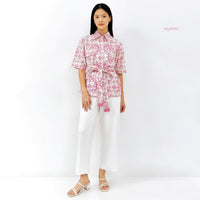 Aylee Batik Cap Utility Top /Outer Pink