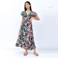 Asme Wrap Maxi Dress Flora