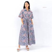 Azara Batik Cap  Maxi Shirt Dress Mix